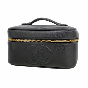 Chanel vanity bag in caviar skin, black, for women