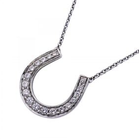 Tiffany Horseshoe Necklace Pt950 Platinum Diamond Women's