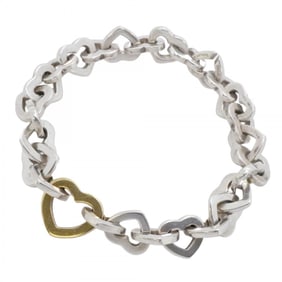 Tiffany Heart Link Bracelet in 18K Yellow Gold and 925 Silver for Women