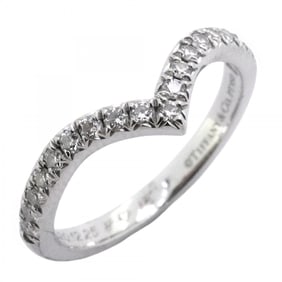 Tiffany Soleste V Half Eternity Ring, Pt950 Platinum with Diamonds, Size 6, Women's