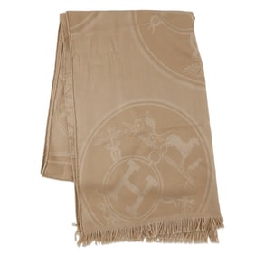 Hermes Hermès New Libris Large Cashmere and Silk Shawl, H, Horse-Drawn Carriage