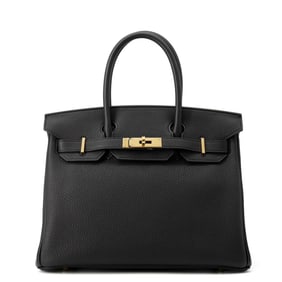 Hermes Birkin 30 Black Togo B Stamp HERMES Handbag