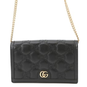 Gucci GG Matelasse Leather Chain Wallet 723787 GUCCI Black