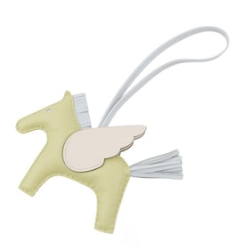 Hermes Hermès Rodeo Pegasus MM Bag Charm, Jaune Bourgeon, Nata, Blue Brume, Lambskin, U Stamp