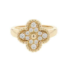 Van Cleef & Arpels Alhambra Ring, 12 diamonds totaling 0.48ct, 18KYG, size 52, VCARO26M00