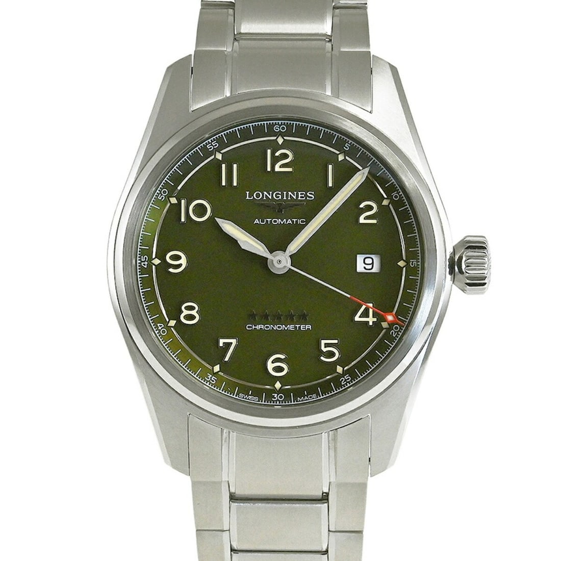 LONGINES Spirit L3.810.4.03.6 watch: --- Catalog ---Category: SizeWrist Size: 20cm / 7.87''Case Diameter: 40mm / 1.57''Case Thickness: 12mm / 0.47''Category: DesignType: WristwatchGender: MenColor (Dial): GreenMaterial (Band): Stainless