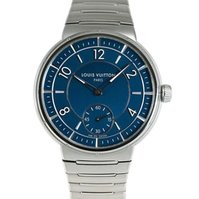 LOUIS VUITTON Tambour Automatic Watch, Steel Blue, W1ST20