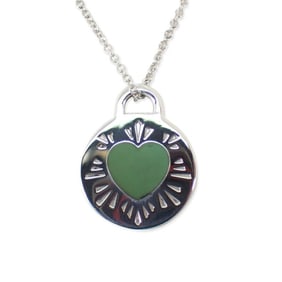 TIFFANY 925 Blue Enamel Heart Necklace