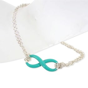 TIFFANY 925 Infinity Blue Double Chain Bracelet