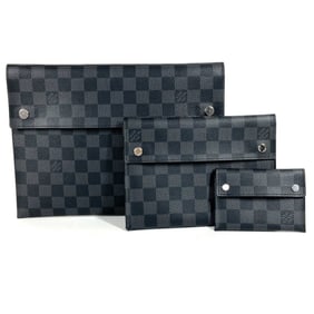LOUIS VUITTON N60255 Damier Graphite Alpha Triple Pouch Set (3-Piece Set) - Bag, Pouch, Flap, Second