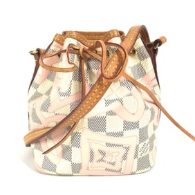 LOUIS VUITTON N60052 Damier Azur Nano Noe Tahiti Bag, Crossbody Drawstring Shoulder Canvas, Women's,