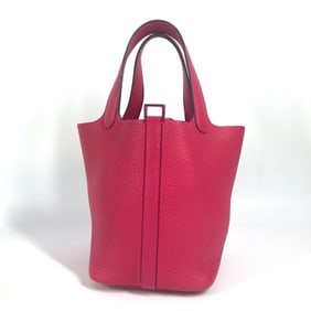 HERMES All Pink Picotin Lock PM 18, Monochrome, PM, Handbag, Taurillon Clemence Leather, Women's,