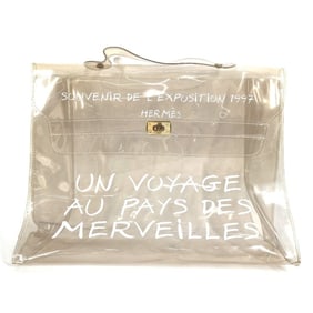 HERMES Vinyl Kelly Tote Bag Handbag Women's Clear