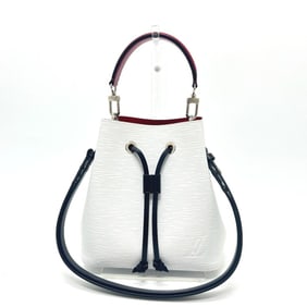 LOUIS VUITTON M55556 NeoNoe BB Bron Optique Tricolor Drawstring Shoulder Bag in Epi Leather, White,