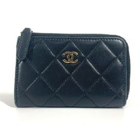 CHANEL CC Coco Mark Logo Matelasse Quilted Wallet with L-shaped Zipper, Coin Purse, Lambskin,