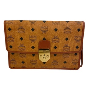 MCM Multi Visetos Second Bag/Clutch Bag for Men and Women, Brown