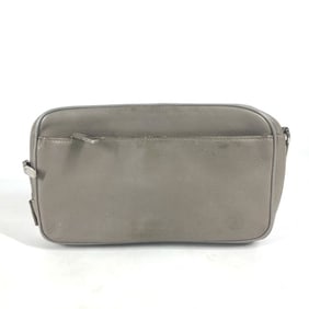 Christian Dior Dior Pouch Logo Strap Clutch Bag Second Leather Men's Gray