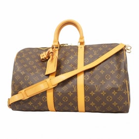 Louis Vuitton Monogram Keepall Bandouliere 45 Boston Bag M41418 Brown Men's and Women's