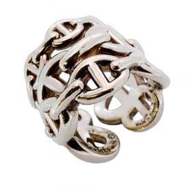 Hermes Ancienne Chaine d'Ancre Ring, Silver 925, #46, Women's