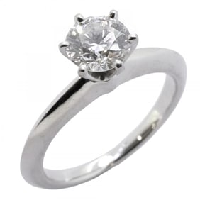 Tiffany Solitaire Ring, 1PD, Pt950 Platinum, Diamond, 0.54ct, Size 5.5, Women's