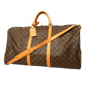 Louis Vuitton Monogram Keepall Bandouliere 60 Boston Bag M41412 Brown Men's and Women's