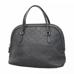Gucci handbag Guccissima 420023 leather black women's