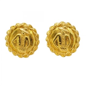 Chanel Mademoiselle Circle Earrings, GP Plated Gold, Women's