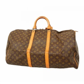 Louis Vuitton Monogram Keepall 55 Boston Bag M41424 Brown Men's and Women's