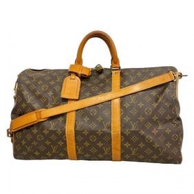 Louis Vuitton Monogram Keepall Bandouliere 50 Boston Bag M41416 Brown Men's and Women's