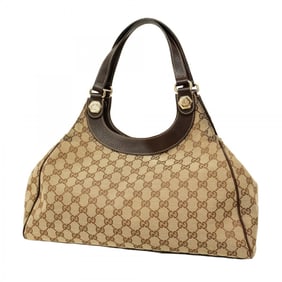 Gucci GG Canvas Handbag 154981 Brown Champagne Women's