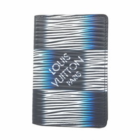Louis Vuitton Damier Rush Epi XL Organizer de Poche Card Case M82822, Black, White, and Blue, Men's