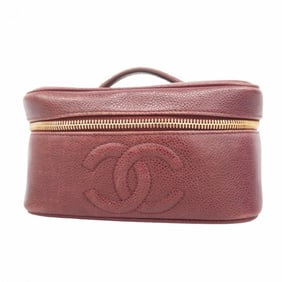 Chanel vanity bag, caviar skin, burgundy, women's