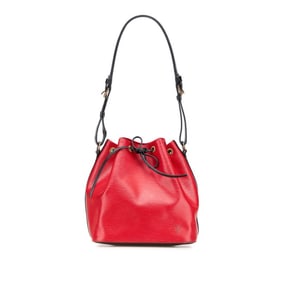 Louis Vuitton Epi Petit Noe Shoulder Bag M44172 Castilian Red Noir Leather Women's LOUIS VUITTON
