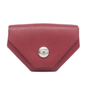 Hermes LE 24 Partition Women's Epsom Leather Coin Purse/coin Case Red Color