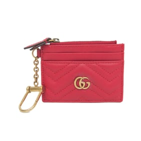Gucci GG Marmont Coin Card Holder 627064 Women's Leather Coin Purse/coin Case Red Color