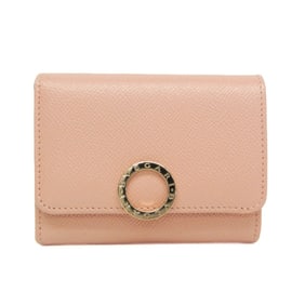 Bvlgari Bvlgari Bvlgari Women's Leather Wallet (tri-fold) Pink Beige