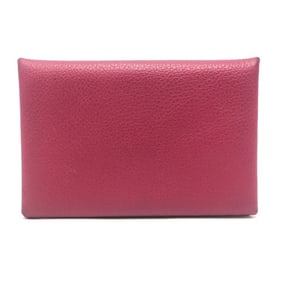 HERMES Calvi silver hardware bifold business card holder/card case wallet/coin case, Evercolor