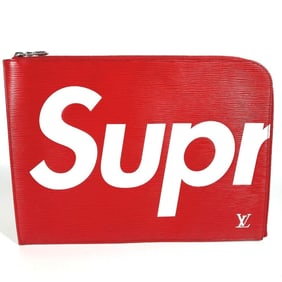 LOUIS VUITTON M67722 Epi Leather Pochette Jour GM Supreme Collaboration Clutch Bag, Red, Men's