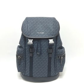 Michael Kors MK Logo Backpack, Leather, Navy, Men's, Like New