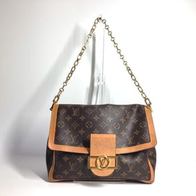 LOUIS VUITTON M47149 Monogram Dauphine Soft GM Bag, Crossbody, Flap Handbag, Chain 2-Way Shoulder