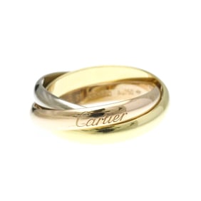 Cartier Trinity Yellow Gold (18K),Pink Gold (18K),White Gold (18K) Fashion No Stone Band Ring Gold
