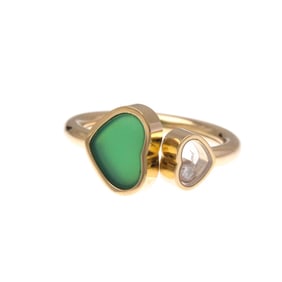 Chopard Happy Heart Ring 829482 Pink Gold (18K) Fashion Diamond,Chalcedony Band Ring Pink Gold
