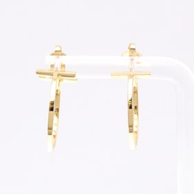 Tiffany Tiffany T T-wire Hoop Earrings No Stone Pink Gold (18K) Half Hoop Earrings Pink Gold