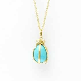 Tiffany Jean Schlumberger Turquoise Egg Necklace Yellow Gold (18K) Turquoise Women,Men Fashion