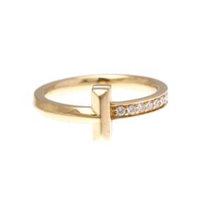 Tiffany T One Narrow Diamond Ring White Gold (18K) Fashion Diamond Band Ring Pink Gold