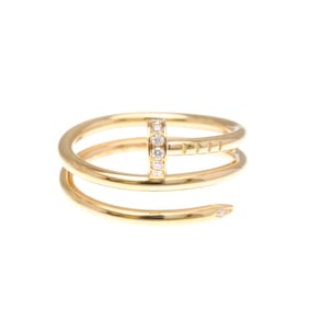 Cartier Juste Un Clou Double Diamond Ring Pink Gold (18K) Fashion Diamond Band Ring Carat/0.08 Pink