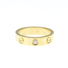 Cartier Mini Love Ring 1P Diamond Yellow Gold (18K) Fashion No Stone Band Ring Gold