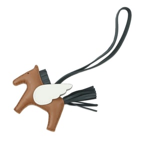 Hermes Hermès Rodeo PM Pegasus Bag Charm in Gold, Vert Chypre, Fizz, and Lambskin with B Stamp