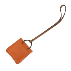 Hermes Hermès Shopper Bag Charm, Sac Orange, Feu Gold, Lambskin, Y Stamp