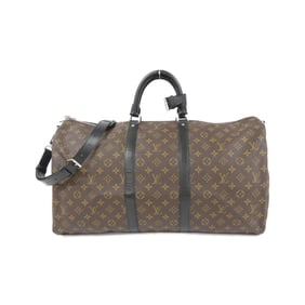 Louis Vuitton Monogram Macassar Keepall Bandouliere 55cm Boston Bag M56714